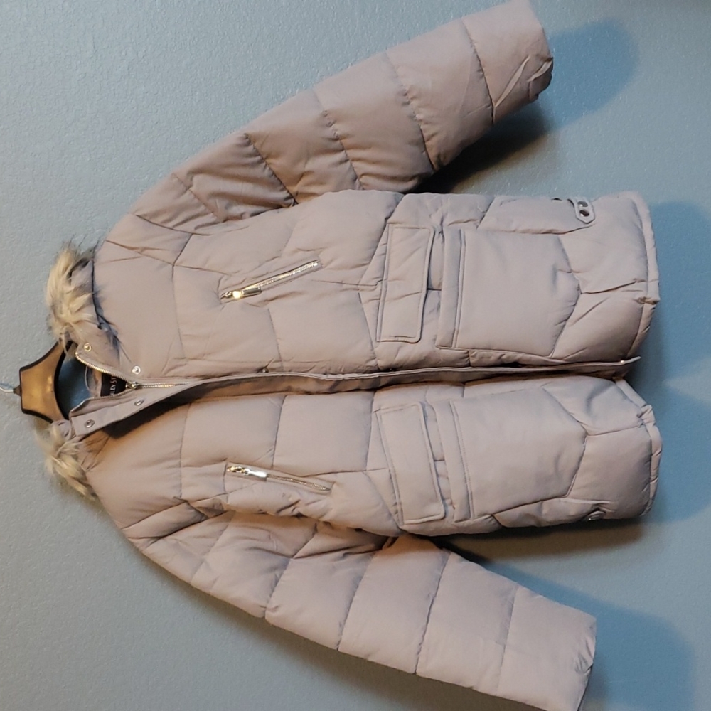 Silver/Gray Puffer Jacket from Ashley Stewart Size 18/20